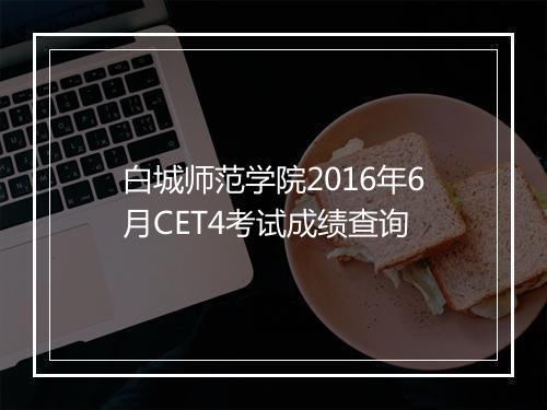 白城师范学院2016年6月CET4考试成绩查询