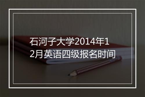 石河子大学2014年12月英语四级报名时间