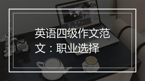 英语四级作文范文：职业选择