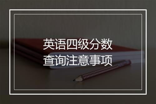 英语四级分数查询注意事项