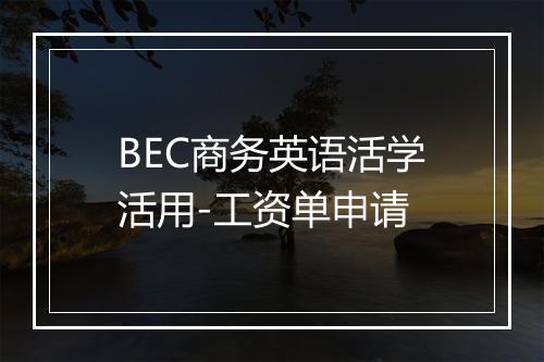 BEC商务英语活学活用-工资单申请