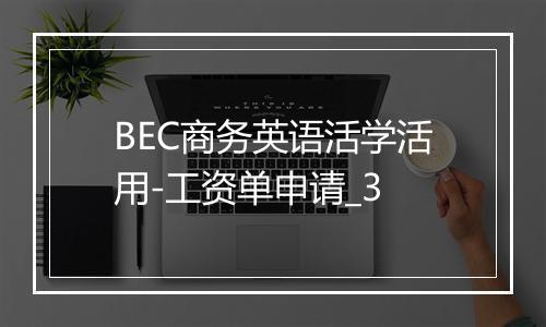 BEC商务英语活学活用-工资单申请_3