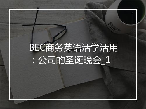 BEC商务英语活学活用：公司的圣诞晚会_1