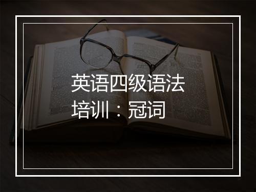 英语四级语法培训：冠词