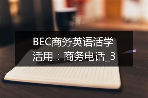 BEC商务英语活学活用：商务电话_3