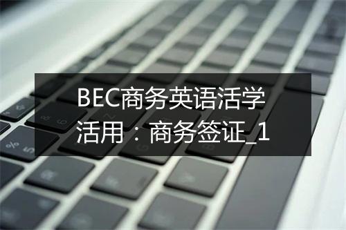 BEC商务英语活学活用：商务签证_1