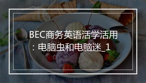 BEC商务英语活学活用：电脑虫和电脑迷_1