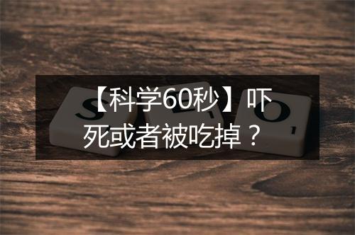 【科学60秒】吓死或者被吃掉？