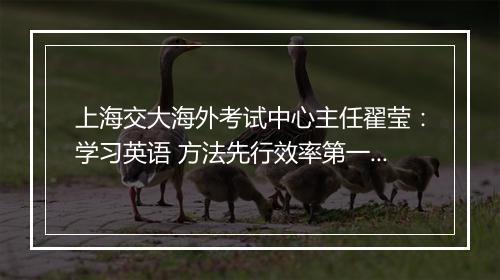 上海交大海外考试中心主任翟莹：学习英语 方法先行效率第一_2