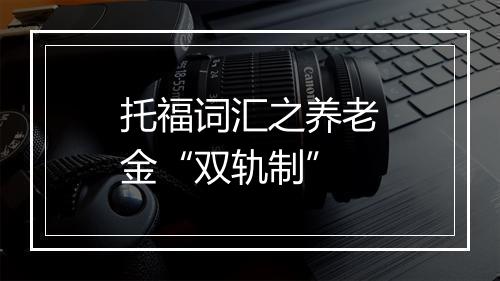 托福词汇之养老金“双轨制”