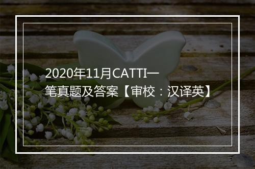 2020年11月CATTI一笔真题及答案【审校：汉译英】