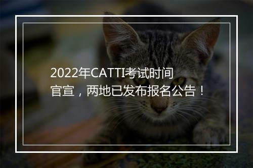 2022年CATTI考试时间官宣，两地已发布报名公告！