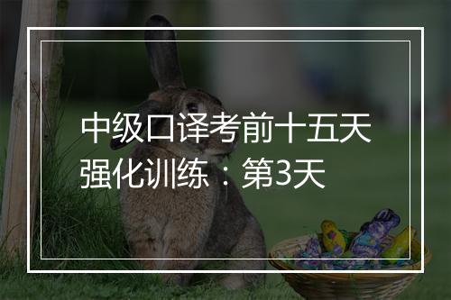 中级口译考前十五天强化训练：第3天