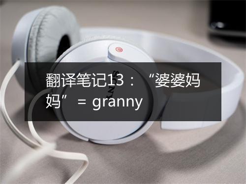 翻译笔记13：“婆婆妈妈”= granny