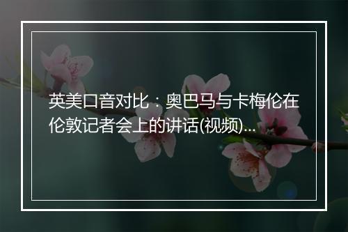 英美口音对比：奥巴马与卡梅伦在伦敦记者会上的讲话(视频)_2