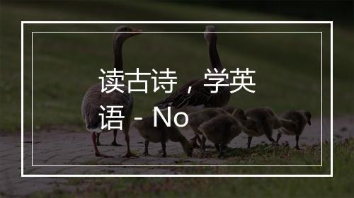 读古诗，学英语 - No