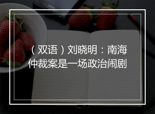 （双语）刘晓明：南海仲裁案是一场政治闹剧