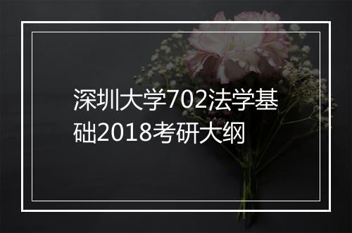 深圳大学702法学基础2018考研大纲