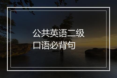 公共英语二级口语必背句