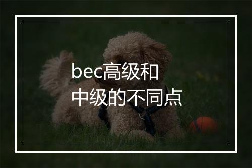 bec高级和中级的不同点