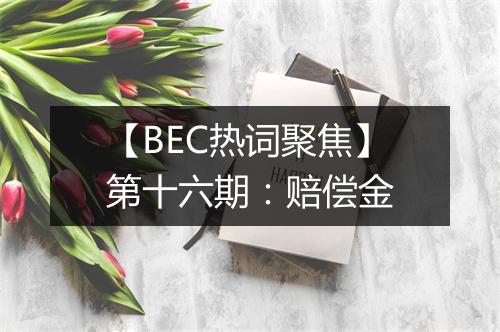 【BEC热词聚焦】第十六期：赔偿金