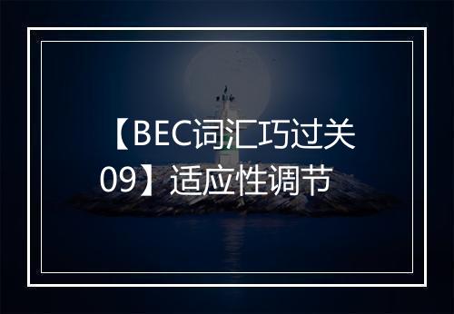 【BEC词汇巧过关09】适应性调节