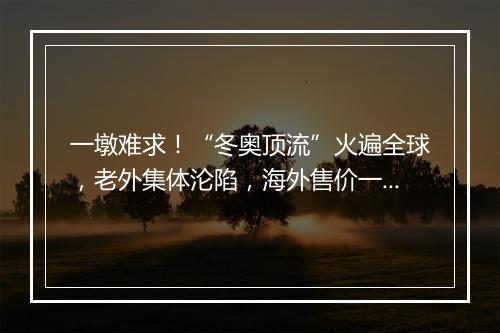 一墩难求！“冬奥顶流”火遍全球，老外集体沦陷，海外售价一路飙高？