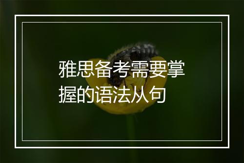 雅思备考需要掌握的语法从句