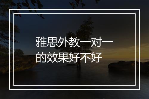 雅思外教一对一的效果好不好