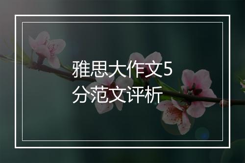 雅思大作文5分范文评析