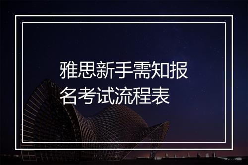 雅思新手需知报名考试流程表