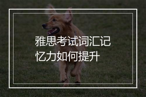 雅思考试词汇记忆力如何提升