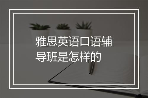 雅思英语口语辅导班是怎样的