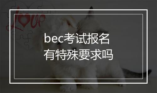 bec考试报名有特殊要求吗