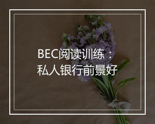 BEC阅读训练：私人银行前景好