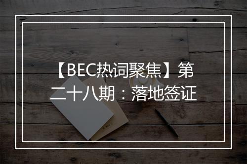 【BEC热词聚焦】第二十八期：落地签证