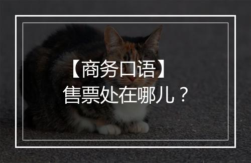 【商务口语】 售票处在哪儿？