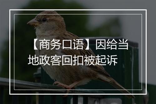 【商务口语】因给当地政客回扣被起诉