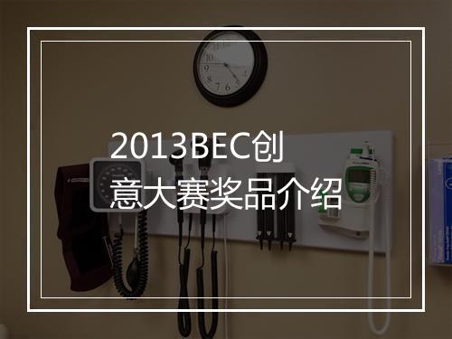 2013BEC创意大赛奖品介绍