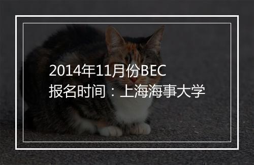 2014年11月份BEC报名时间：上海海事大学