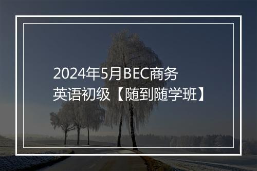 2024年5月BEC商务英语初级【随到随学班】