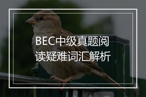 BEC中级真题阅读疑难词汇解析