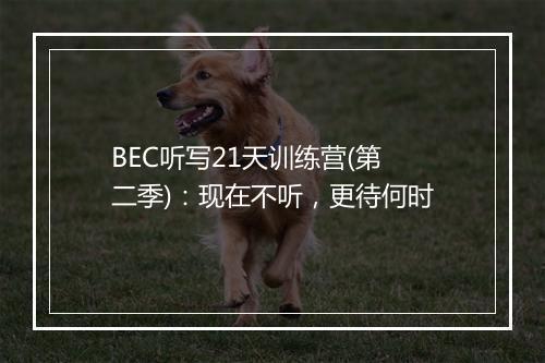 BEC听写21天训练营(第二季)：现在不听，更待何时