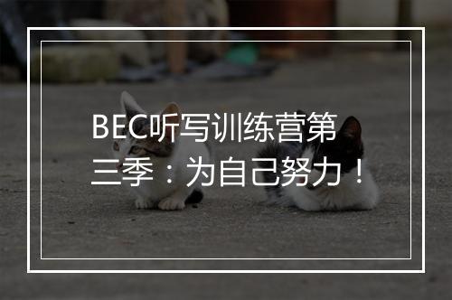 BEC听写训练营第三季：为自己努力！