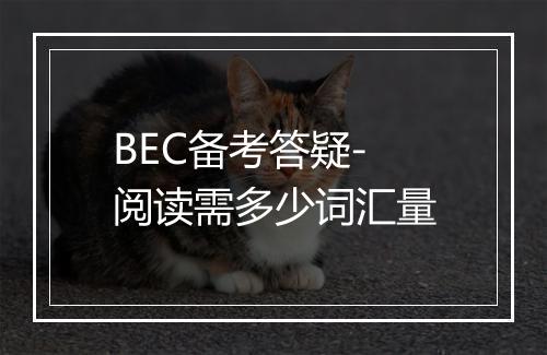 BEC备考答疑-阅读需多少词汇量