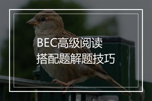 BEC高级阅读搭配题解题技巧