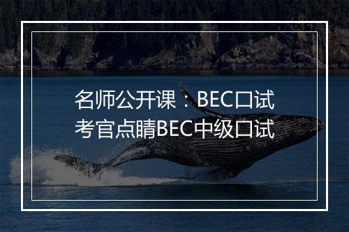 名师公开课：BEC口试考官点睛BEC中级口试