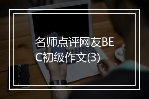 名师点评网友BEC初级作文(3)