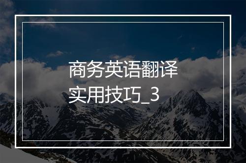 商务英语翻译实用技巧_3