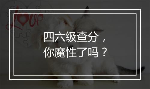 四六级查分，你魔性了吗？